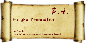 Petyko Armandina névjegykártya